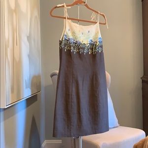 ABS Embroidered Linen Dress